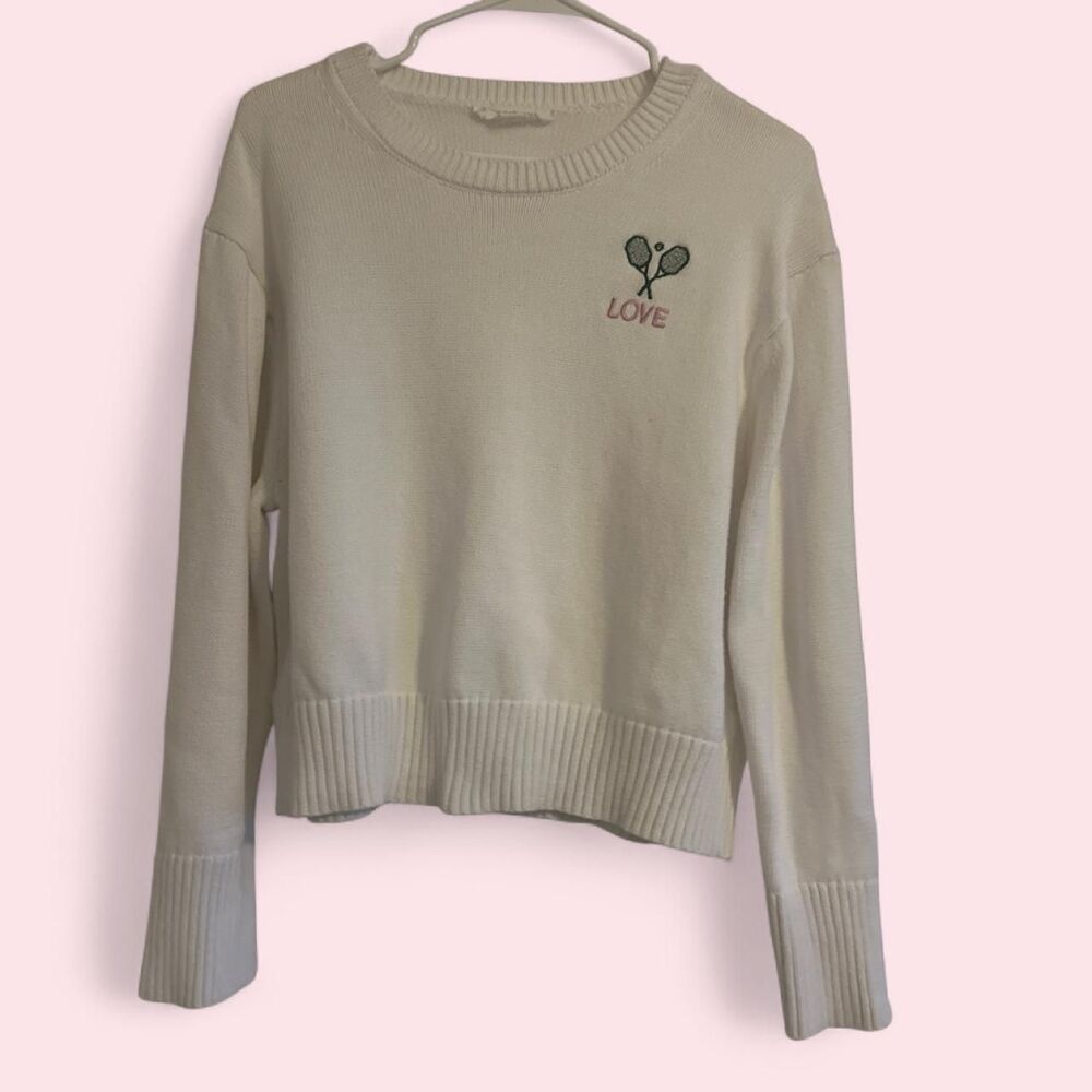 Women's White Tennis Sweater
